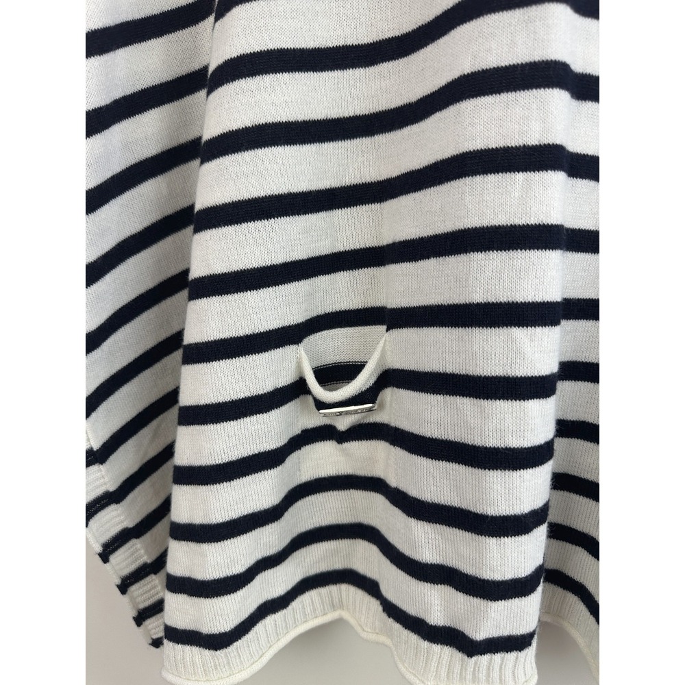 NWT MER SEA OS Catalina Traveler Sweater Side Slits Navy Stripe Boxy Mersea - Picture 7 of 14